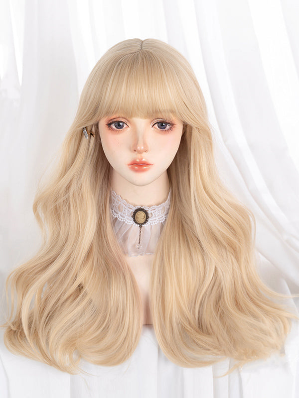 Milk Tea Champagne Wavy Synthetic Wig