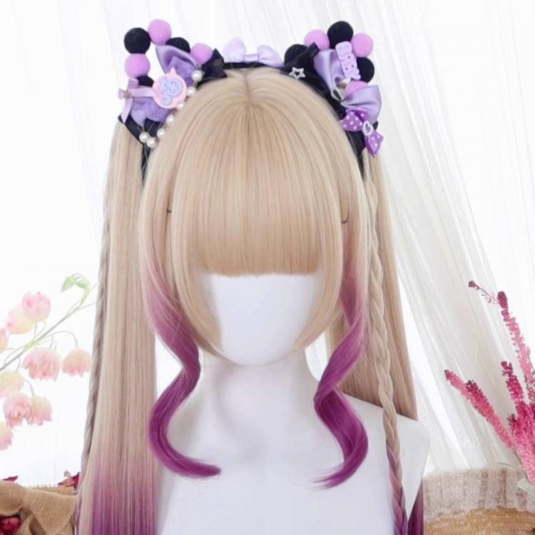 Star Purple Double Ponytails Hime Cut Lolita Synthetic Wig