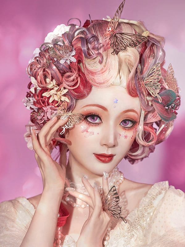 Mixed Hair Color Hand-braided Wig
