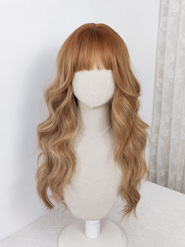 Ombre Hair Color Wavy Honey Brown Lolita Long Synthetic Wig