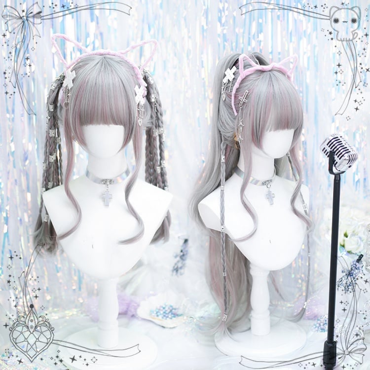 Punk Highlight Long Wavy Synthetic Wig