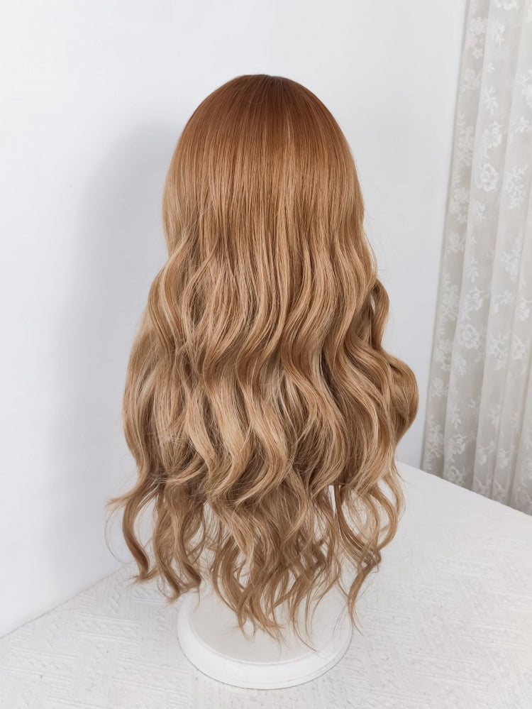 Honey Brown Ombre Long Wavy Synthetic Wig