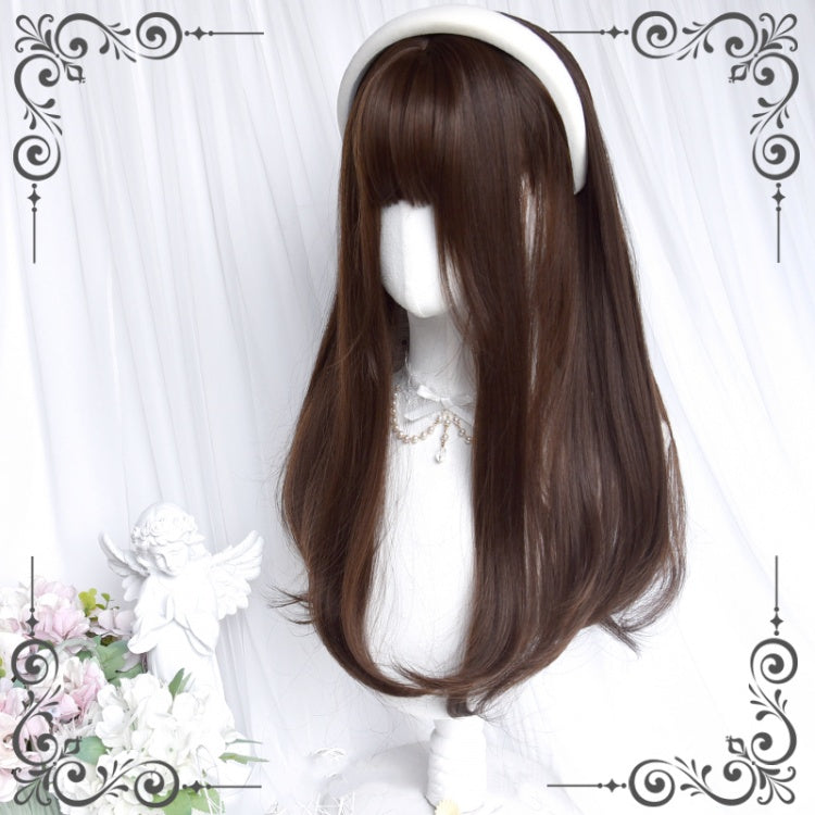 Honey Brown / Black Brown Long Lolita Synthetic Wig