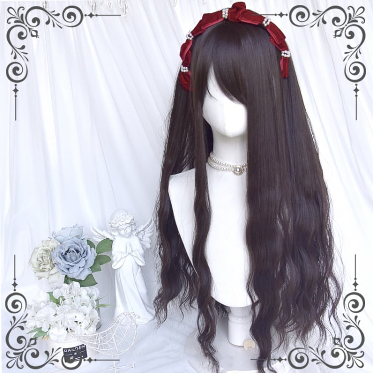 80CM Chiba Dark Brown Water Ripple Curly Synthetic Wig