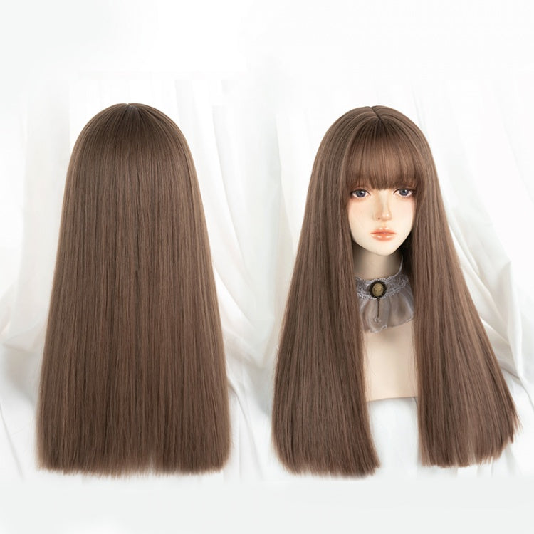Honey Tea / Dark Brown Straight Synthetic Wig