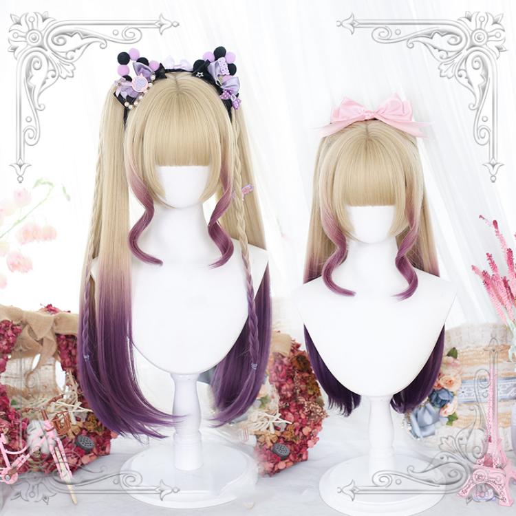 Star Purple Double Ponytails Hime Cut Lolita Synthetic Wig