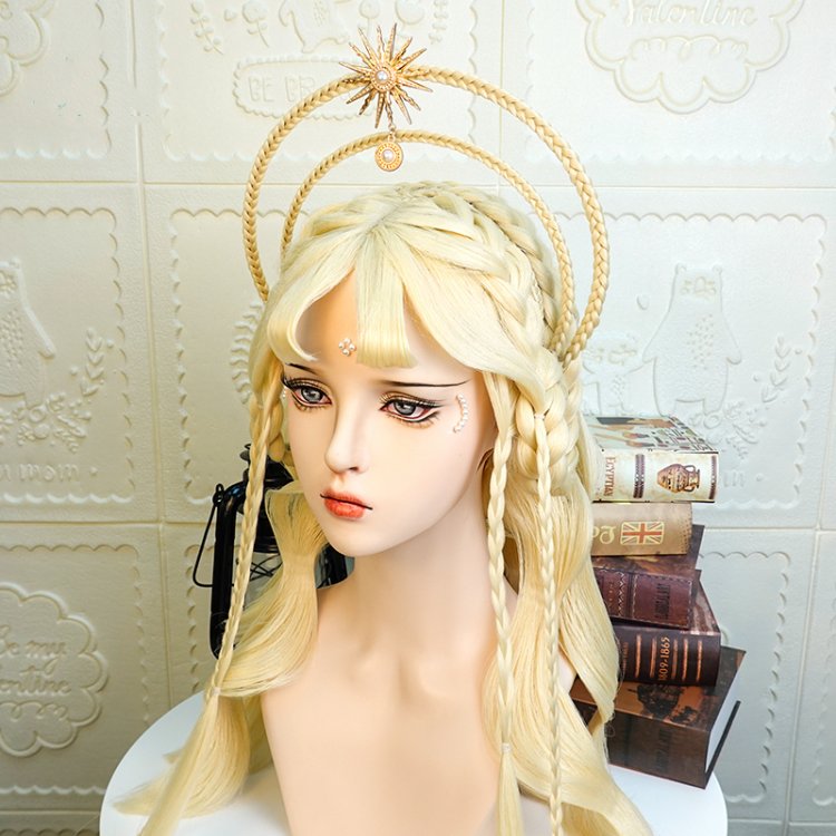 Theia Blond Wavy Lolita Hand-braided Wig with Wig KC