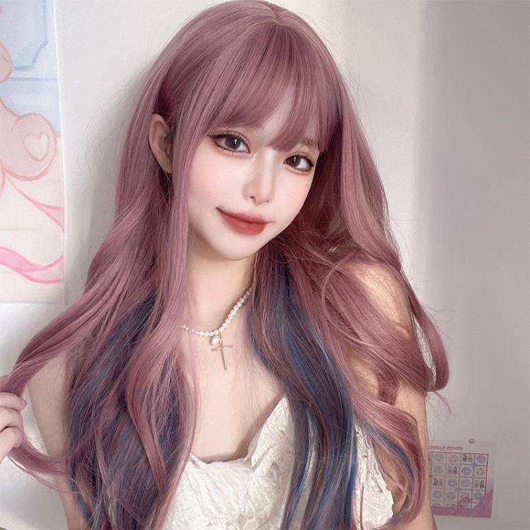 Waist Length Wavy Grapevine Purple-Dusty Blue Lolita Synthetic Wig
