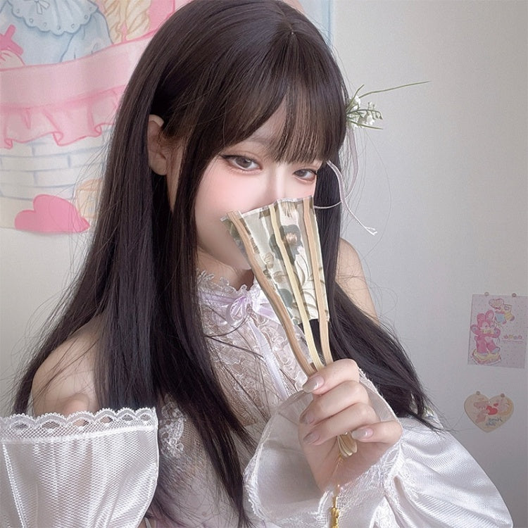 Straight Waist Length Dark Brown 60CM Lolita Synthetic Wig