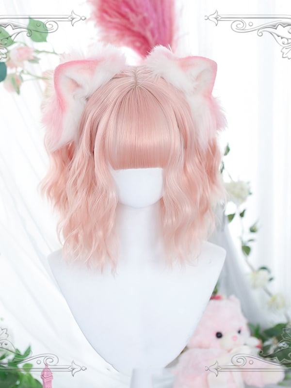 Yao Lin Peach Pink 35CM Short Lolita Synthetic Wig