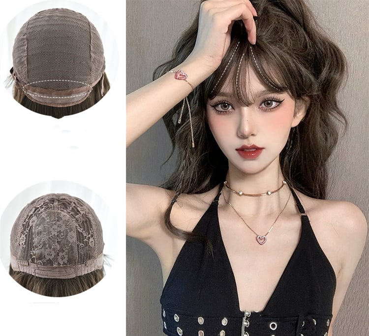 Wavy Brown / Dark Brown Synthetic Wig