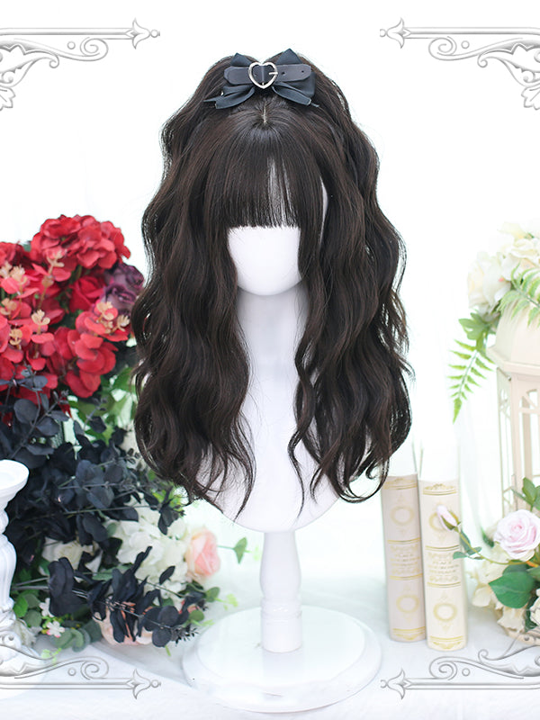Ya Dark Brown Mid-length Wavy Lolita Synthetic Wig