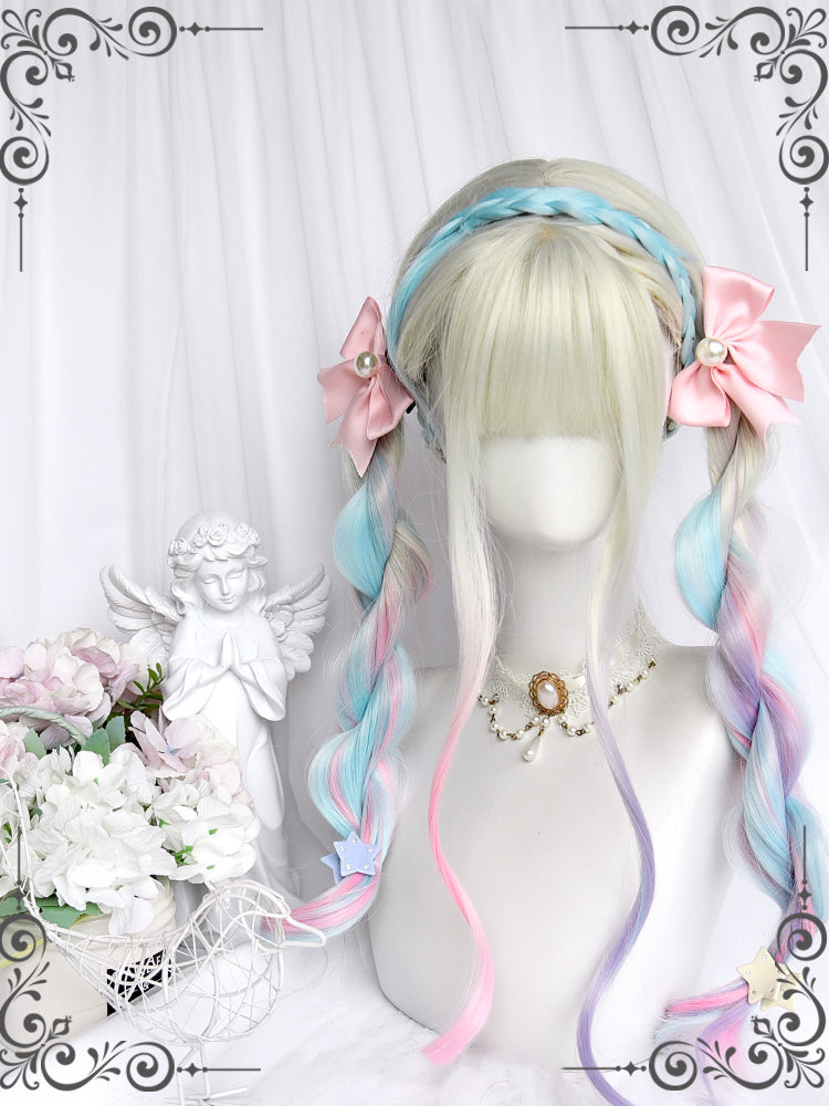 Rainbow Ombre Long Wavy Synthetic Wig