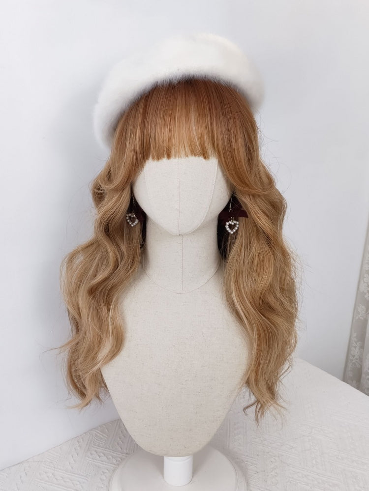 Ombre Hair Color Wavy Honey Brown Lolita Long Synthetic Wig