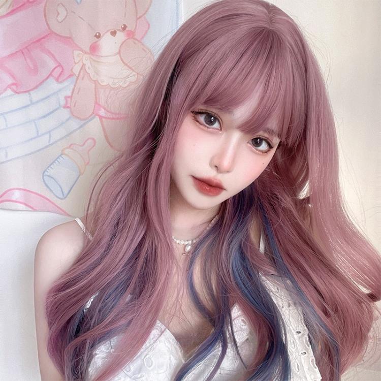 Waist Length Wavy Grapevine Purple-Dusty Blue Lolita Synthetic Wig