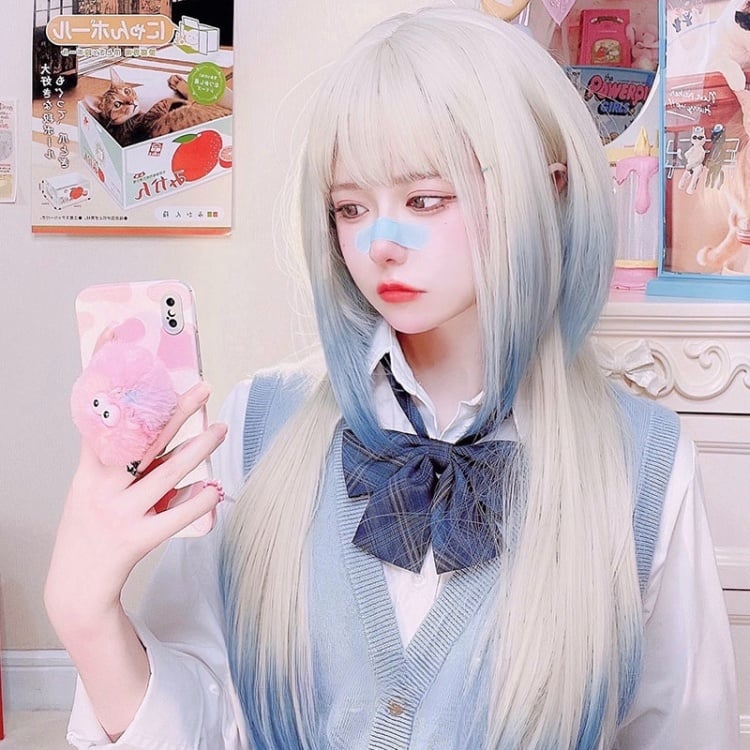 Ombre Hair Color Straight Lolita Synthetic Wig