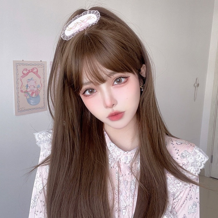 Straight 60CM Dark Brown / Brown / Honey Color Lolita Synthetic Wig
