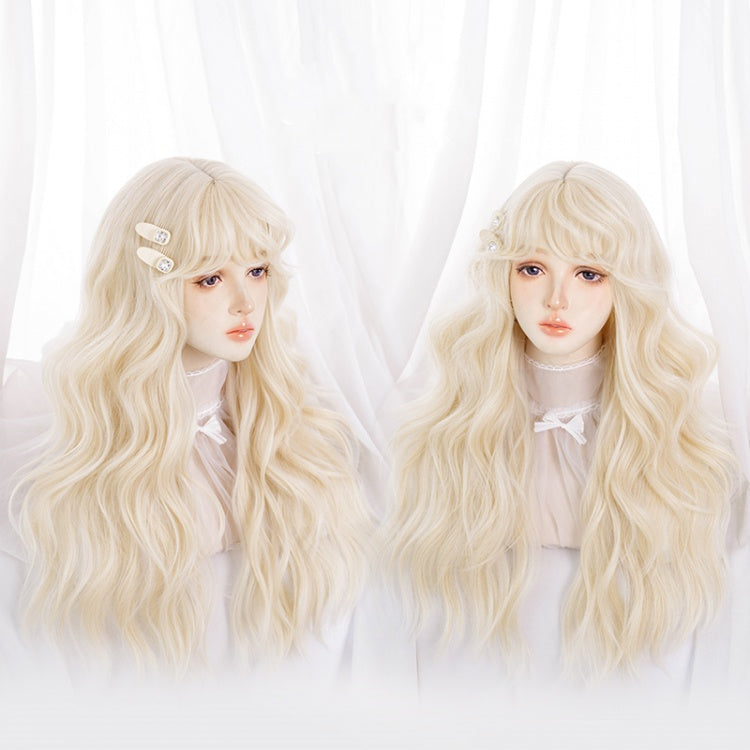 Light Gold Long Wavy Synthetic Wig