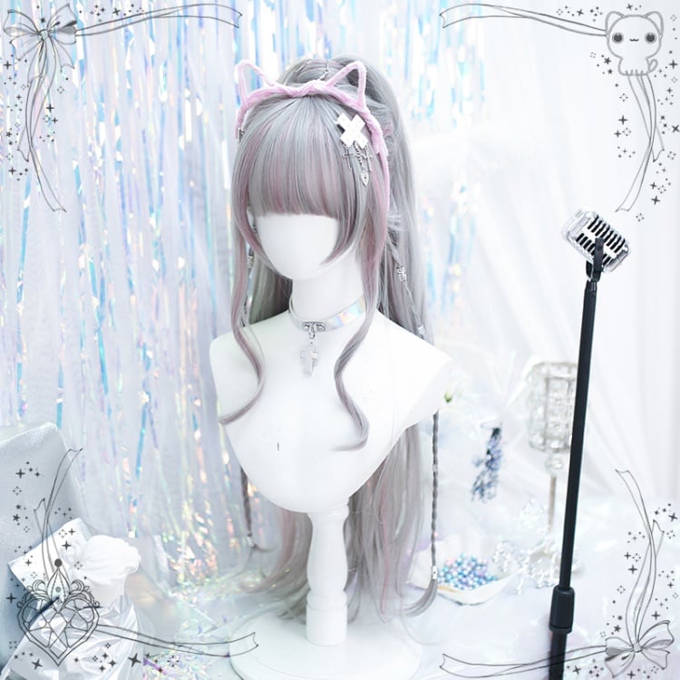 Punk Highlight Long Wavy Synthetic Wig