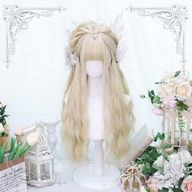 Waist Length Mashed Taro Tea Wavy Synthetic Wig