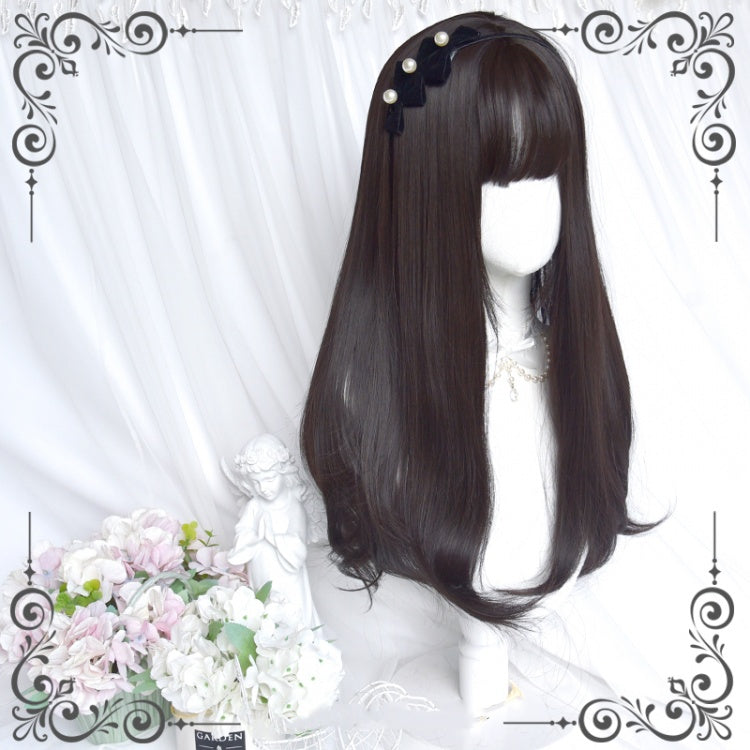 Honey Brown / Black Brown Long Lolita Synthetic Wig