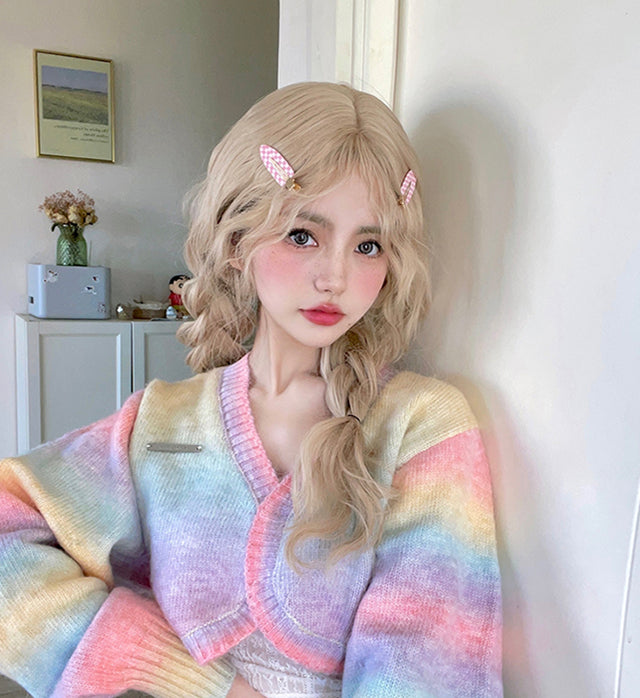 Wavy Gold Synthetic Wig