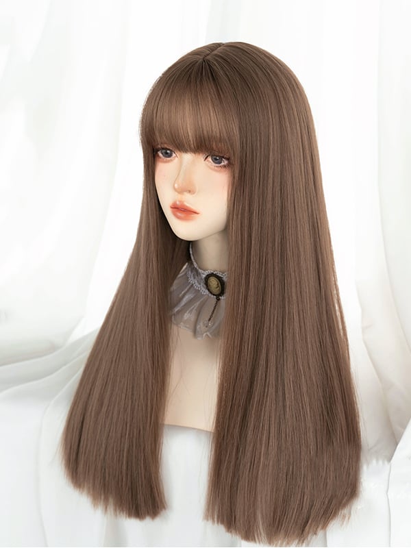 Honey Tea / Dark Brown Straight Synthetic Wig