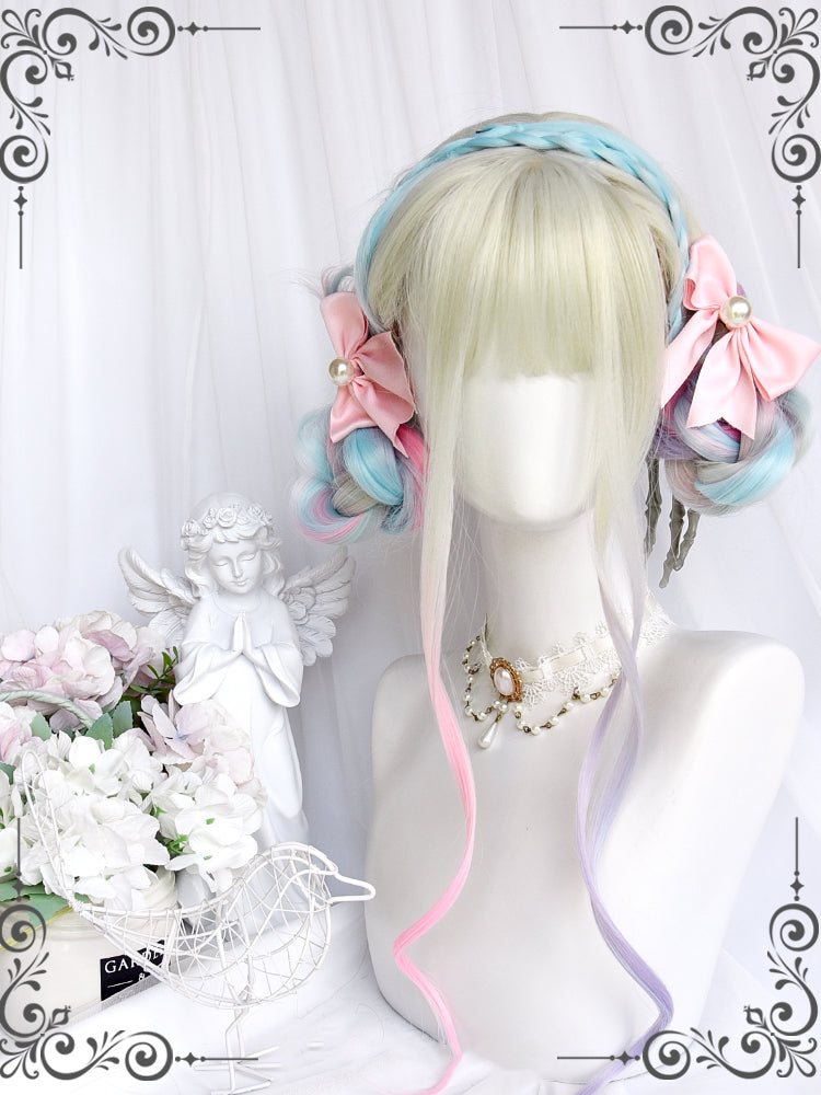 Rainbow Ombre Long Wavy Synthetic Wig