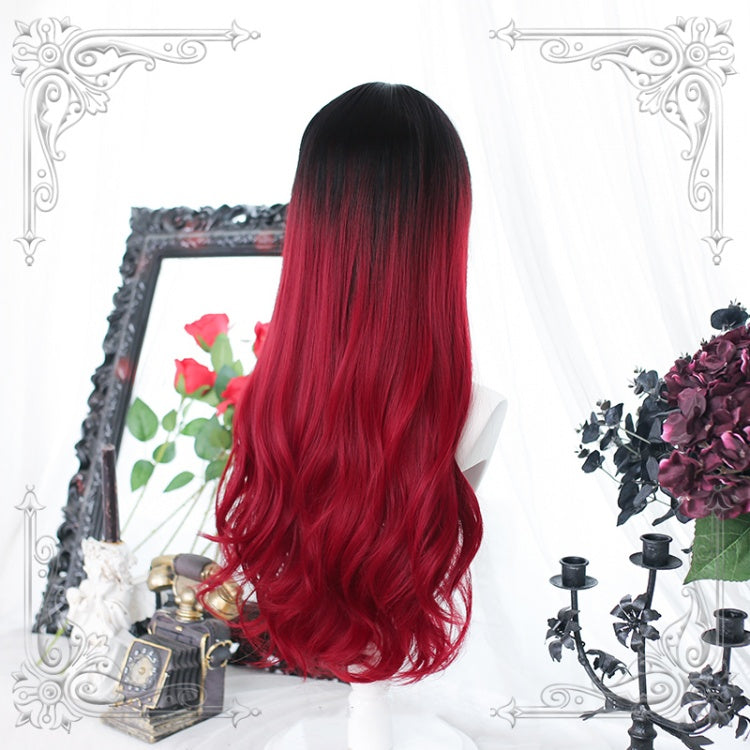 Purgatory Black-Red 65CM Wavy Long Lolita Synthetic Wig