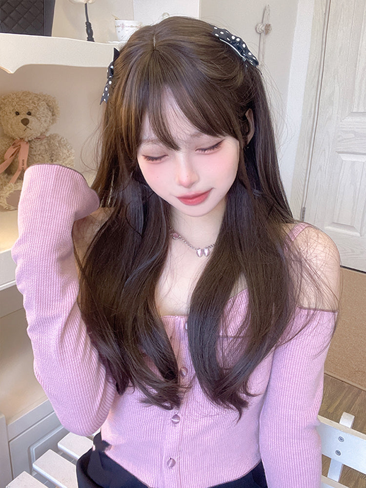 Wavy Brown 60CM Synthetic Wig