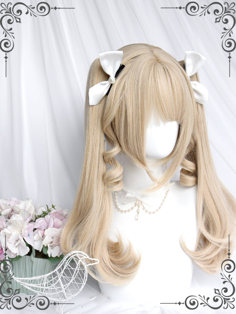 Magic Box Roll Beige / Dark Brown Short Wig with Double Ponytails