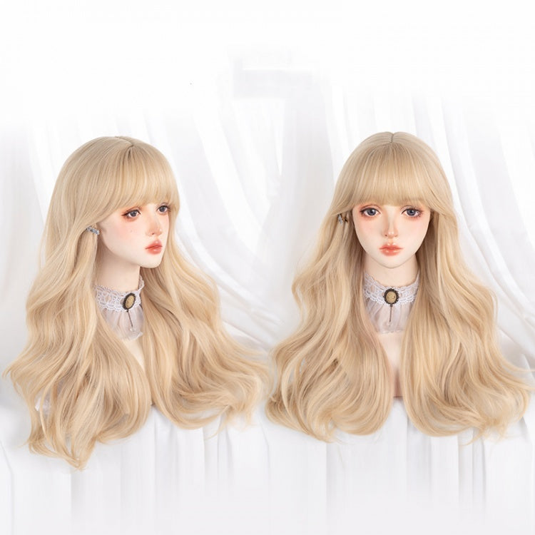 Milk Tea Champagne Wavy Synthetic Wig