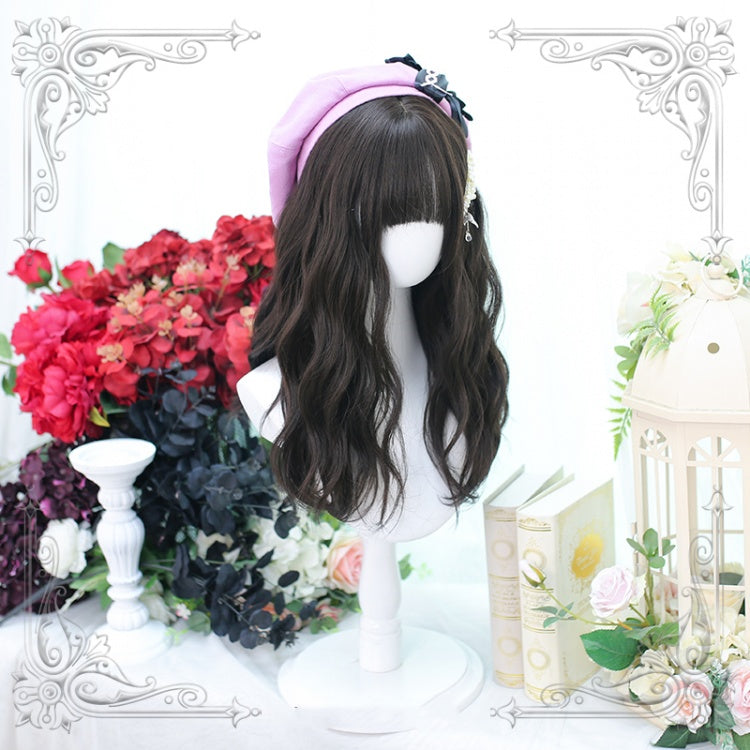Ya Dark Brown Mid-length Wavy Lolita Synthetic Wig