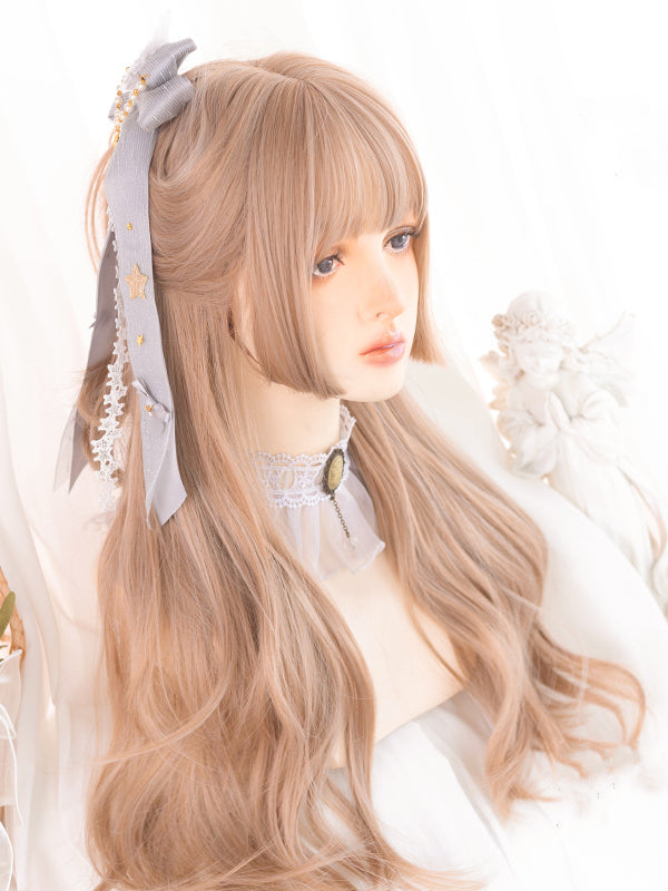 Milk Brown Princess Cut Medium Wavy Synthetic Wig