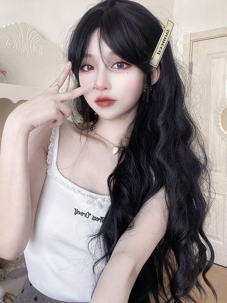 Wavy 75CM Black Synthetic Wig