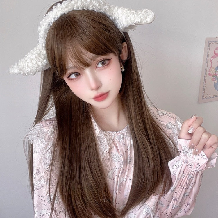 Straight 60CM Dark Brown / Brown / Honey Color Lolita Synthetic Wig