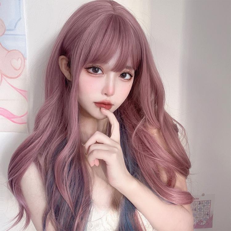 Waist Length Wavy Grapevine Purple-Dusty Blue Lolita Synthetic Wig