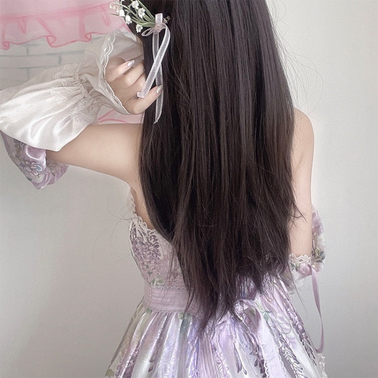 Straight Waist Length Dark Brown 60CM Lolita Synthetic Wig