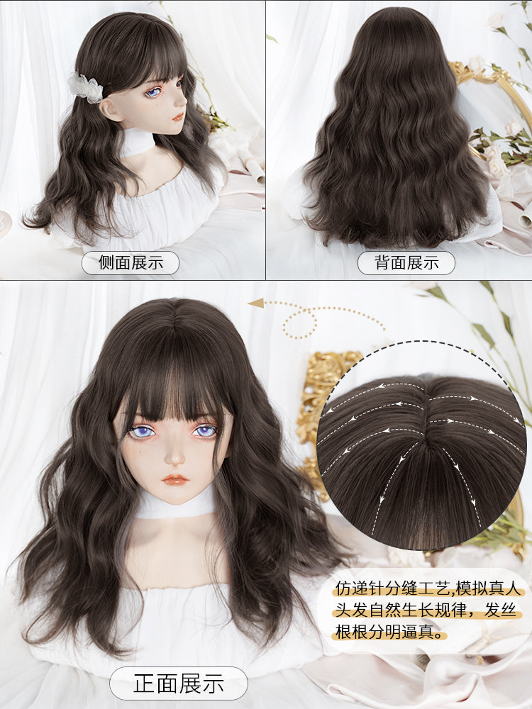 Wavy Brown / Dark Brown Synthetic Wig