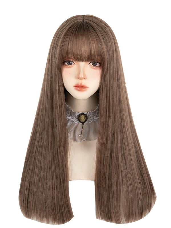 Honey Tea / Dark Brown Straight Synthetic Wig