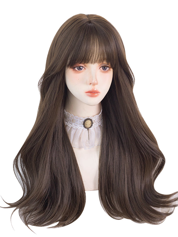 Light Green Blonde Wavy Medium Length Synthetic Wig