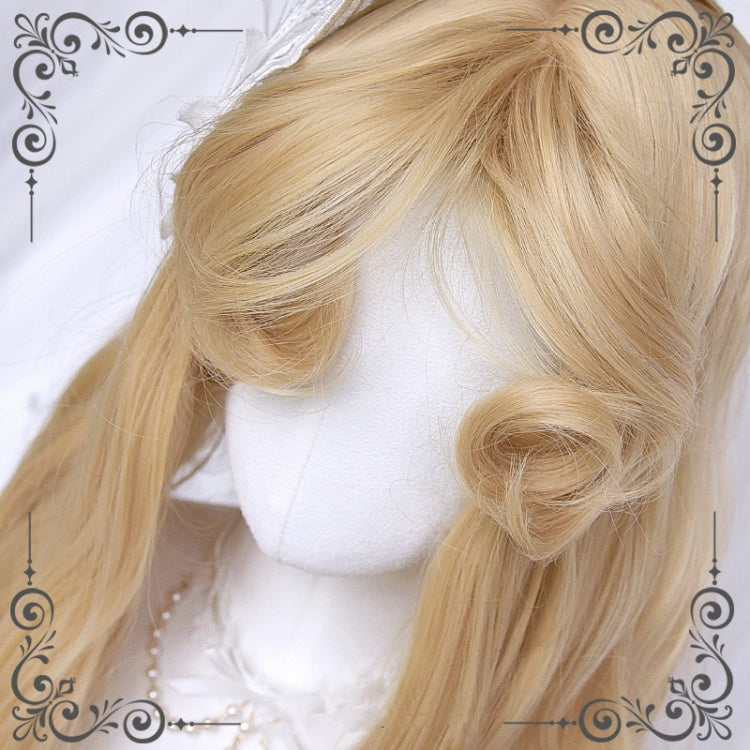 Waist Length Bright Moon Gold / Brown Wavy Synthetic Wig