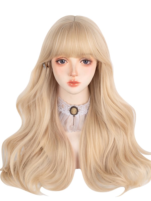 Milk Tea Champagne Wavy Synthetic Wig