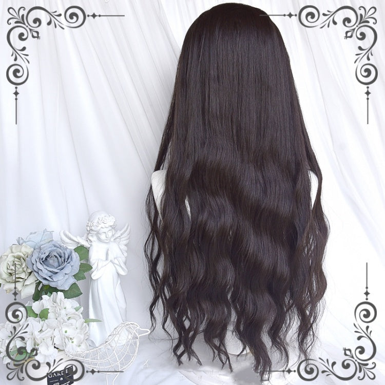 80CM Chiba Dark Brown Water Ripple Curly Synthetic Wig