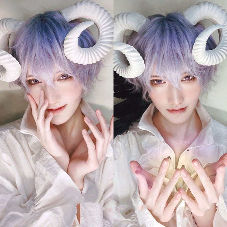 Ombre Hair Color Purple to Blue Ouji Short Wig