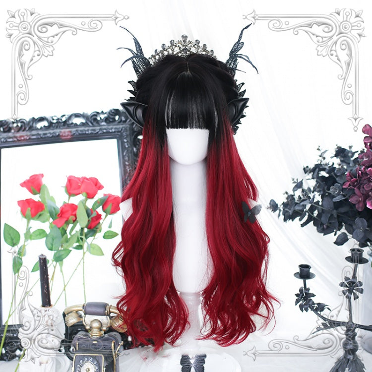 Purgatory Black-Red 65CM Wavy Long Lolita Synthetic Wig