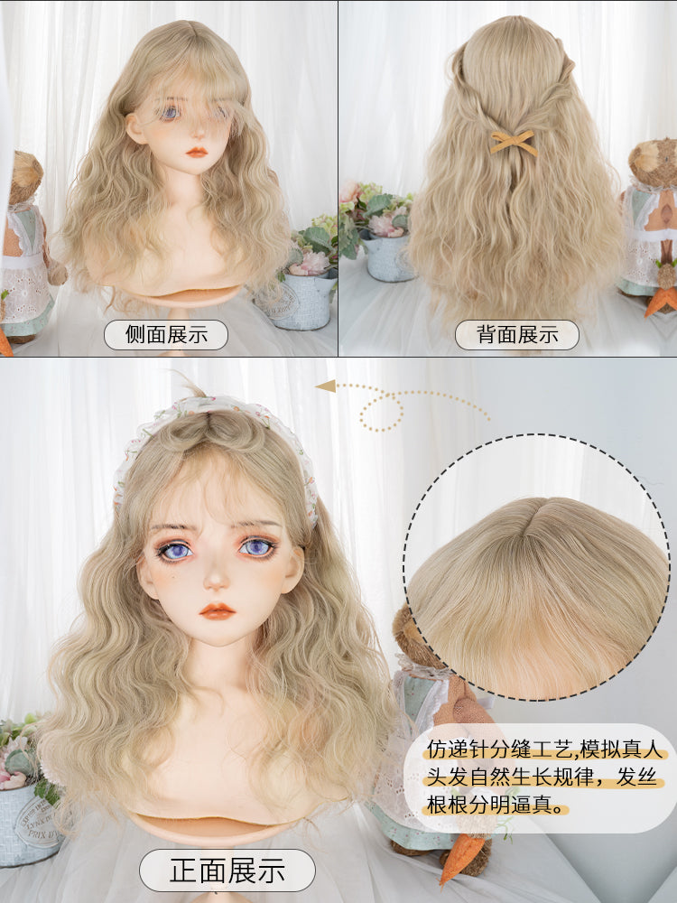 Wavy Gold Synthetic Wig