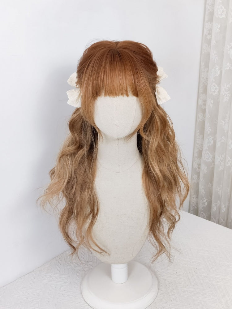 Ombre Hair Color Wavy Honey Brown Lolita Long Synthetic Wig