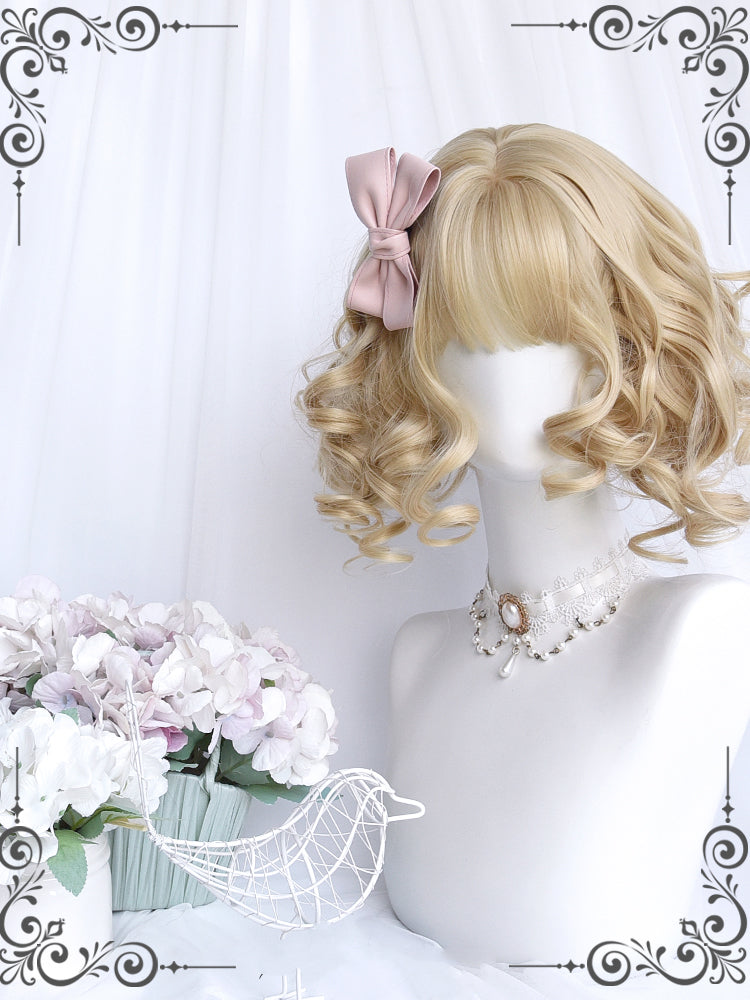 Jelly Bean Doll Gold Short Wavy Wig