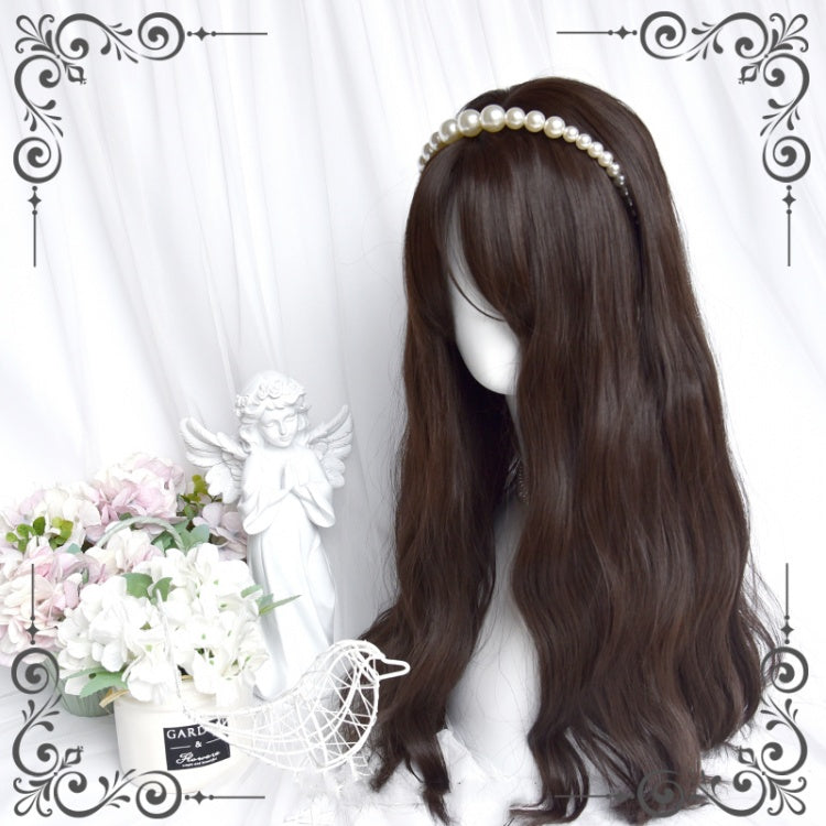 Wavy Tea Brown Long Synthetic Wig